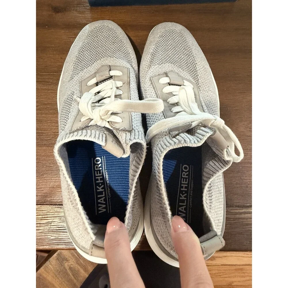 Wolf & Shepherd Supreme Knit Derby Soft Shoes Comfort Mens Size 9 M Gray White
